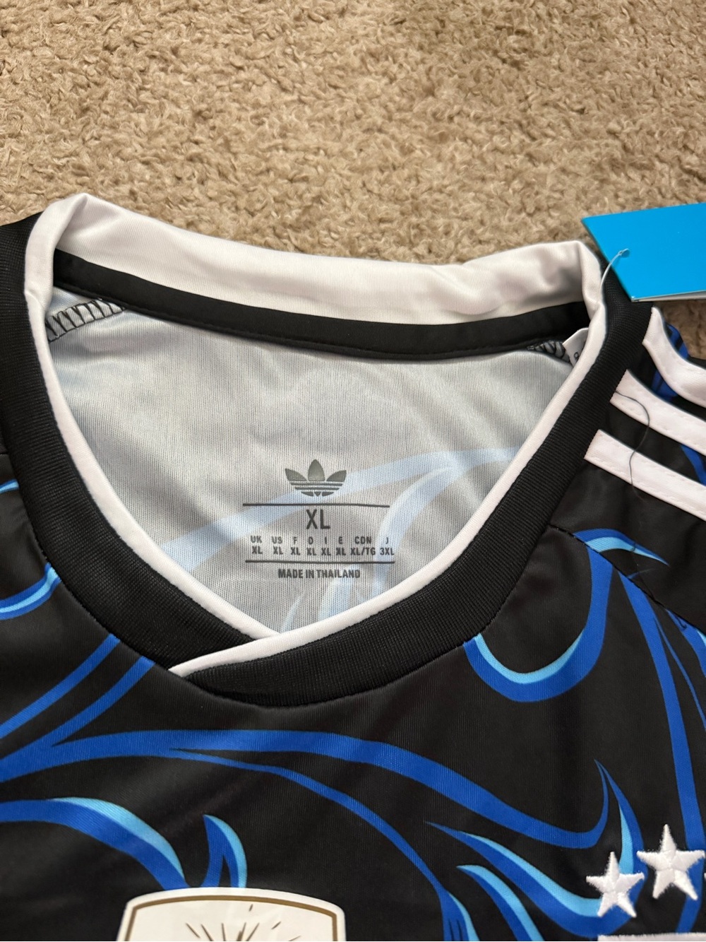 *NWT Adidas Argentina Messi #10 Black & Blue Soccer Jersey - Picture 3 of 5